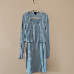 Art Class Girls Sz 8 Ribbed Sweater Dress With Cardigan